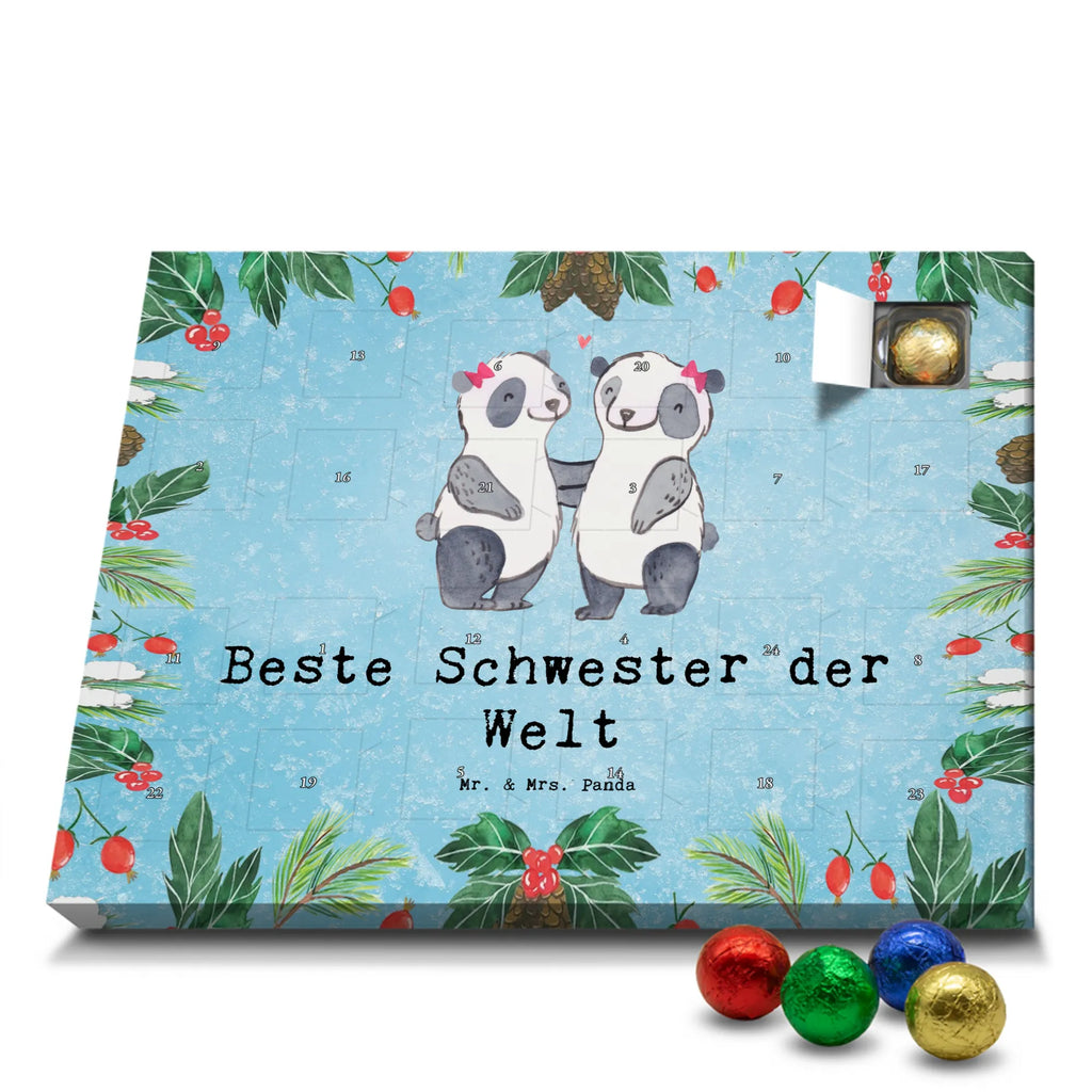 Chocolate advent calendar panda best sister in the world gift, birthday, gift idea, birthday present, giving, thank you, for, make you happy, gift tip, Gift, Best, Daughter, Siblings, Trifle, Sisters, Children