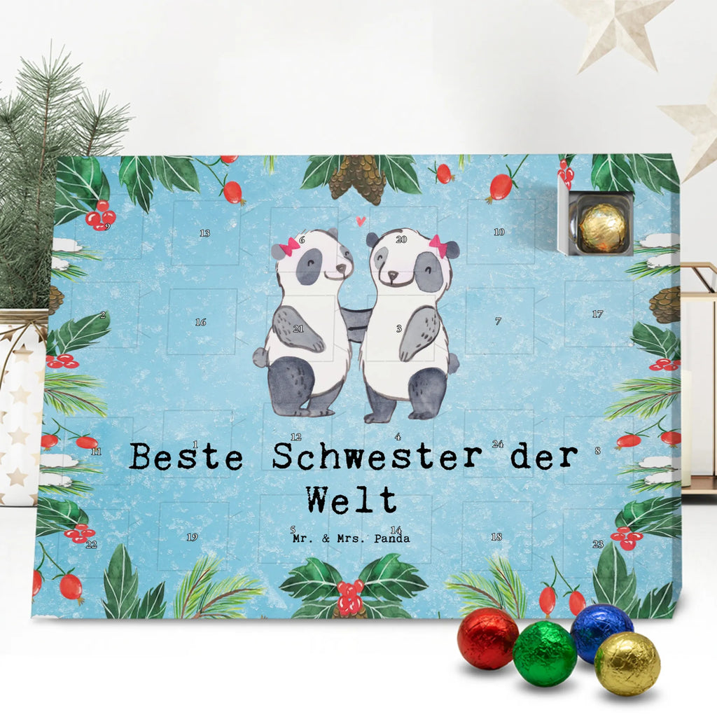 Chocolate advent calendar panda best sister in the world gift, birthday, gift idea, birthday present, giving, thank you, for, make you happy, gift tip, Gift, Best, Daughter, Siblings, Trifle, Sisters, Children