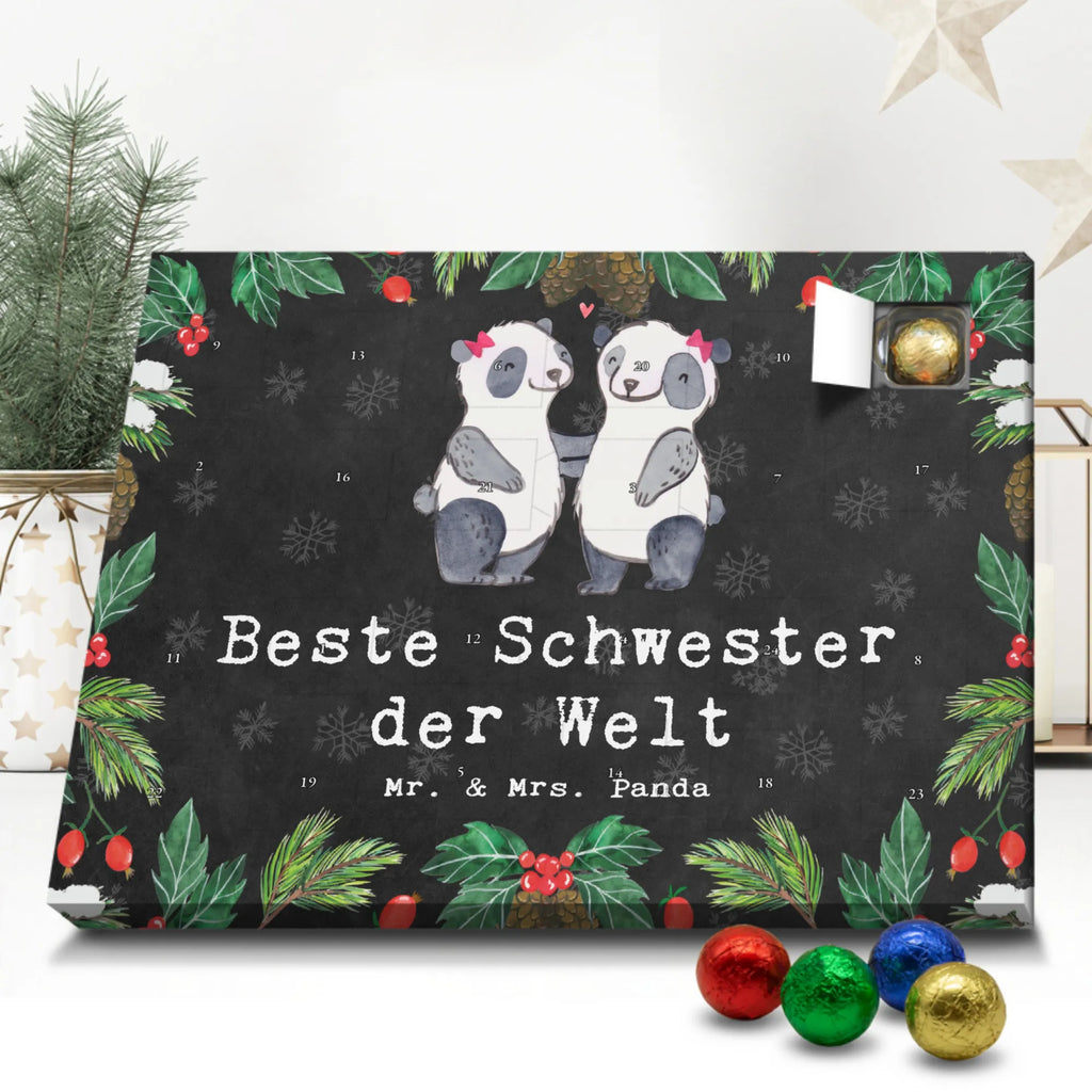 Chocolate advent calendar panda best sister in the world gift, birthday, gift idea, birthday present, giving, thank you, for, make you happy, gift tip, Gift, Best, Daughter, Siblings, Trifle, Sisters, Children