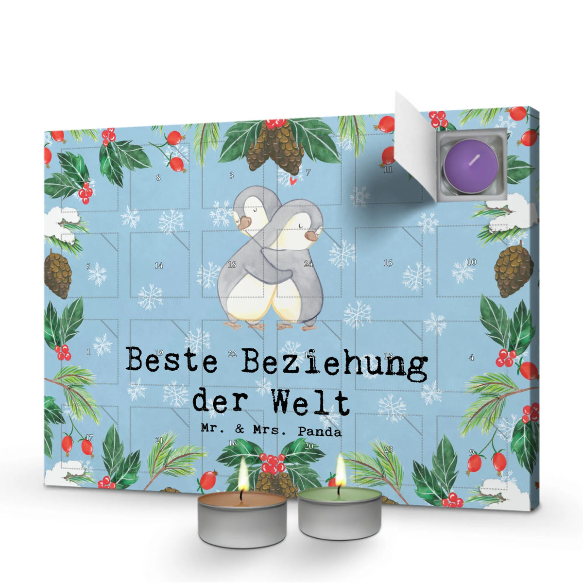 Scented candle advent calendar penguin best relationship in the world for, thank you, gift, giving, birthday, birthday present, gift idea, souvenir, make you happy, gift tip, love, falling in love, going together, Relationship, gift of love, being together