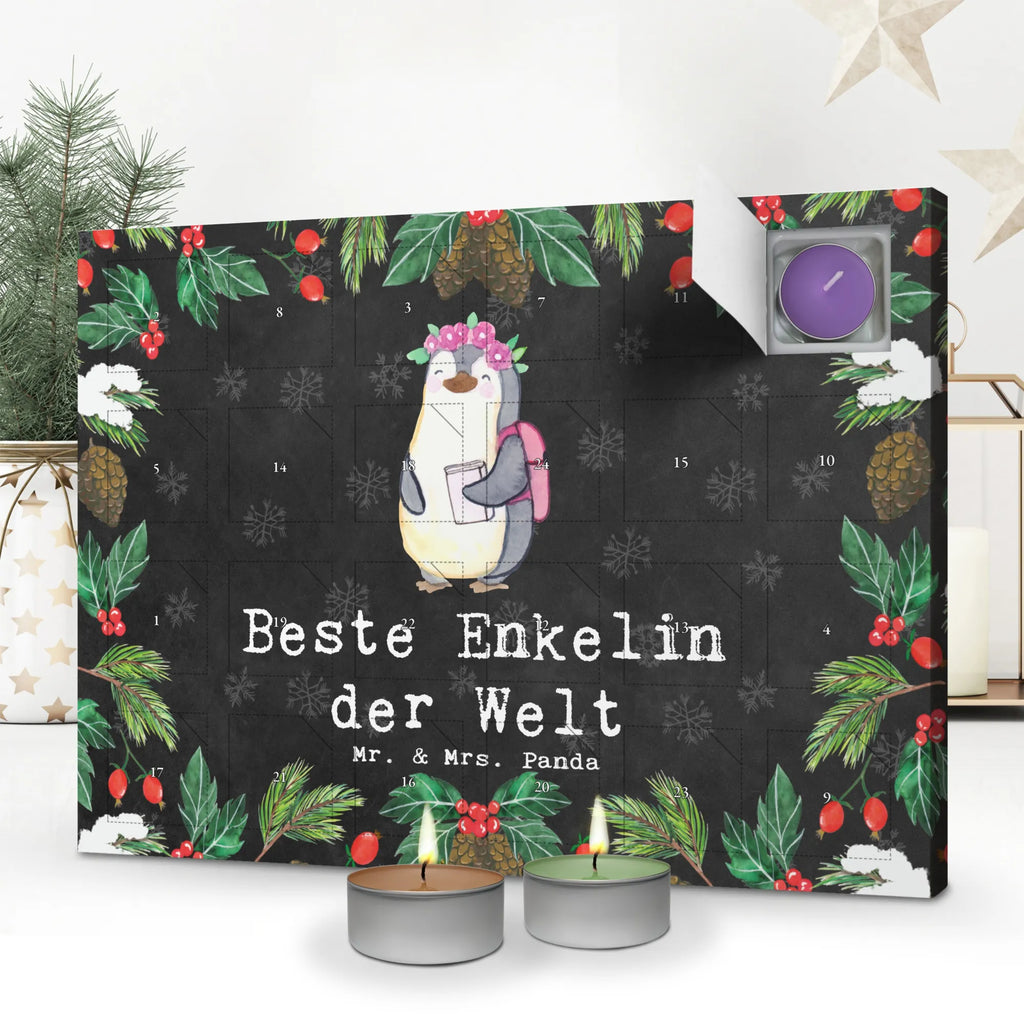 Scented candle advent calendar penguin Best granddaughter in the world for, thank you, gift, giving, birthday, birthday present, gift idea, souvenir, make you happy, gift tip, child from daughter, grandma, christening, child from son, Granddaughter, granddaughter, grandpa, grandchild