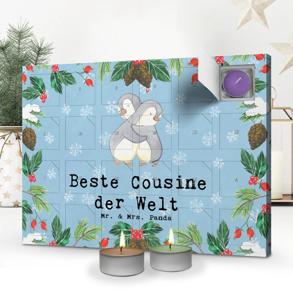 Scented candle advent calendar penguin best cousin in the world for, thank you, gift, giving, birthday, birthday present, gift idea, souvenir, make you happy, gift tip, Cousin, relatives, cousin, daughter of aunt, daughter of uncle, family