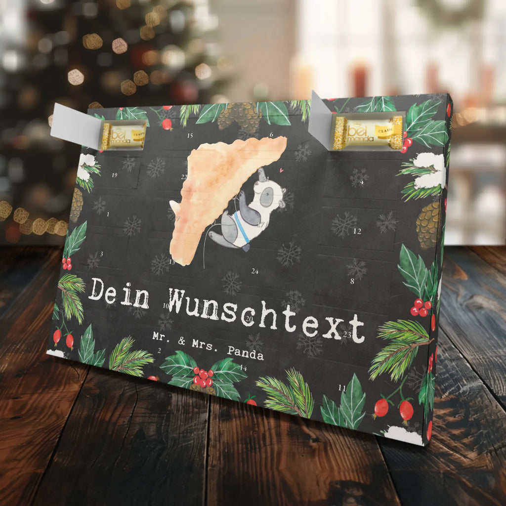 Personalisierter Marzipan Adventskalender Panda Klettern Personalisierter Marzipan Adventskalender, Geschenk, Sport, Sportart, Hobby, Schenken, Danke, Dankeschön, Auszeichnung, Gewinn, Sportler, Bouldern, Klettersport, Klettern, Kletterhalle