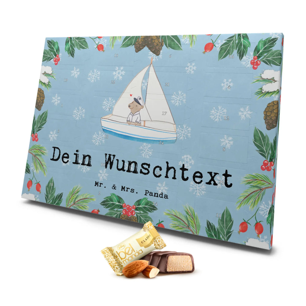 Personalisierter Marzipan Adventskalender Bär Segeln Personalisierter Marzipan Adventskalender, Geschenk, Sport, Sportart, Hobby, Schenken, Danke, Dankeschön, Auszeichnung, Gewinn, Sportler, segeln, Segeltörn, Yachtclub, Segelboot, Segelschule