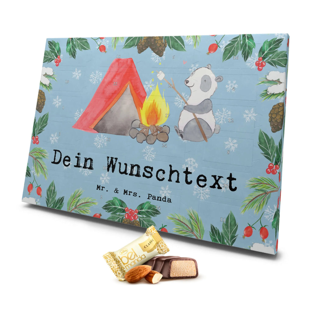 Personalisierter Marzipan Adventskalender Panda Campen Personalisierter Marzipan Adventskalender, Geschenk, Sport, Sportart, Hobby, Schenken, Danke, Dankeschön, Auszeichnung, Gewinn, Sportler, Campingplatz, campen gehen, Zelten, Camping, Campen