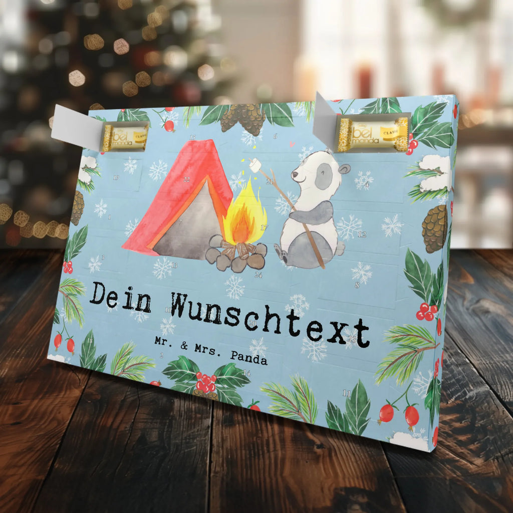 Personalisierter Marzipan Adventskalender Panda Campen Personalisierter Marzipan Adventskalender, Geschenk, Sport, Sportart, Hobby, Schenken, Danke, Dankeschön, Auszeichnung, Gewinn, Sportler, Campingplatz, campen gehen, Zelten, Camping, Campen