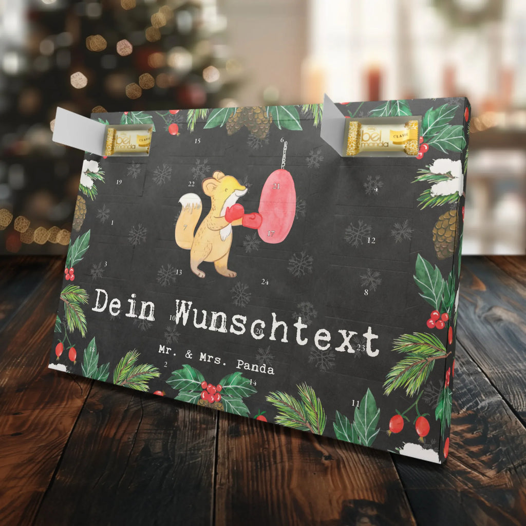 Personalisierter Marzipan Adventskalender Fuchs Boxen Personalisierter Marzipan Adventskalender, Geschenk, Sport, Sportart, Hobby, Schenken, Danke, Dankeschön, Auszeichnung, Gewinn, Sportler, Boxtraining, Boxen, Boxkampf