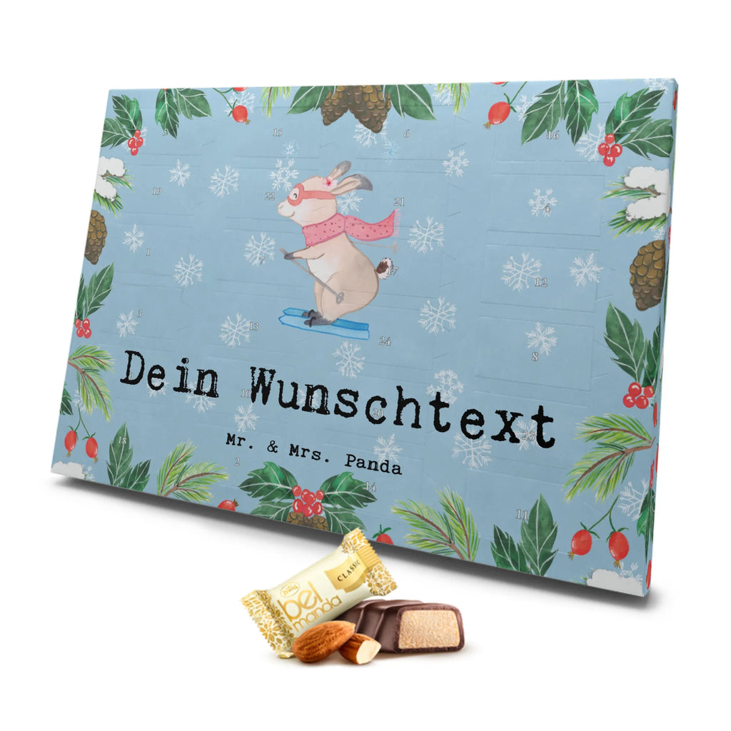 Personalisierter Marzipan Adventskalender Hase Skifahren Personalisierter Marzipan Adventskalender, Geschenk, Sport, Sportart, Hobby, Schenken, Danke, Dankeschön, Auszeichnung, Gewinn, Sportler, Skisport, Ski fahren, Skirennen, Skiwettbewerb, Skifahren