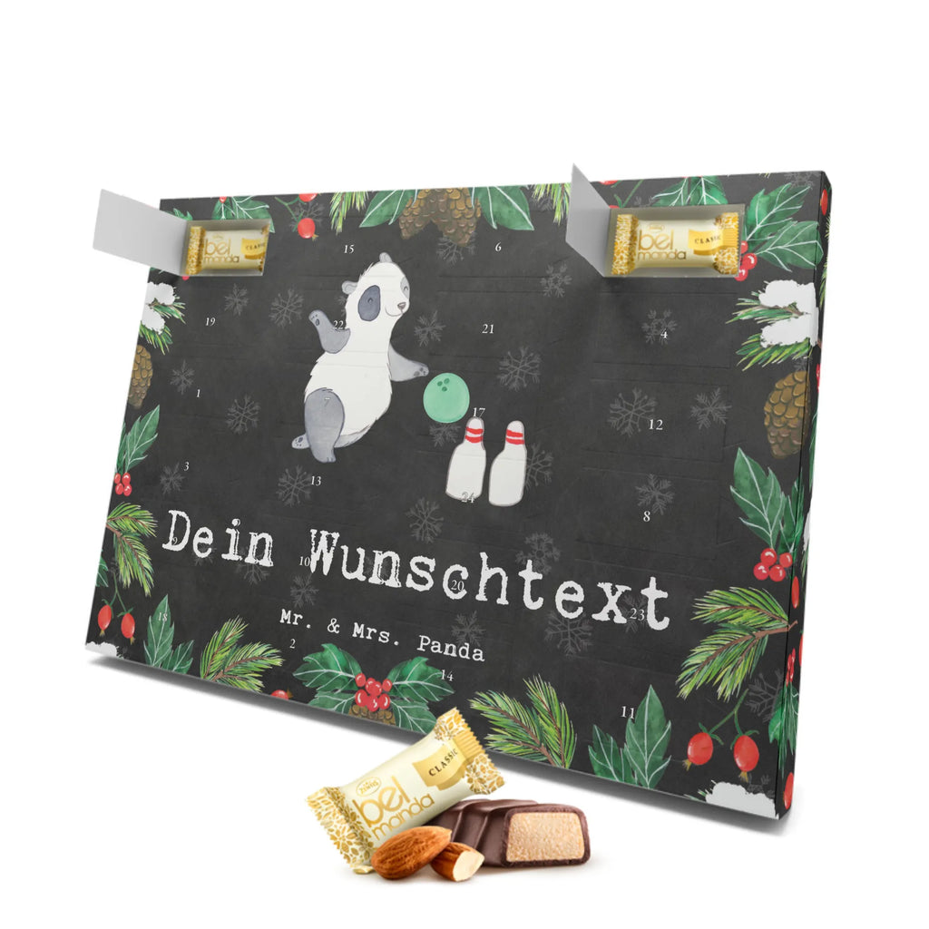 Personalisierter Marzipan Adventskalender Panda Bowling Personalisierter Marzipan Adventskalender, Geschenk, Sport, Sportart, Hobby, Schenken, Danke, Dankeschön, Auszeichnung, Gewinn, Sportler, Bowlen gehen, Bowling, Bowling Center