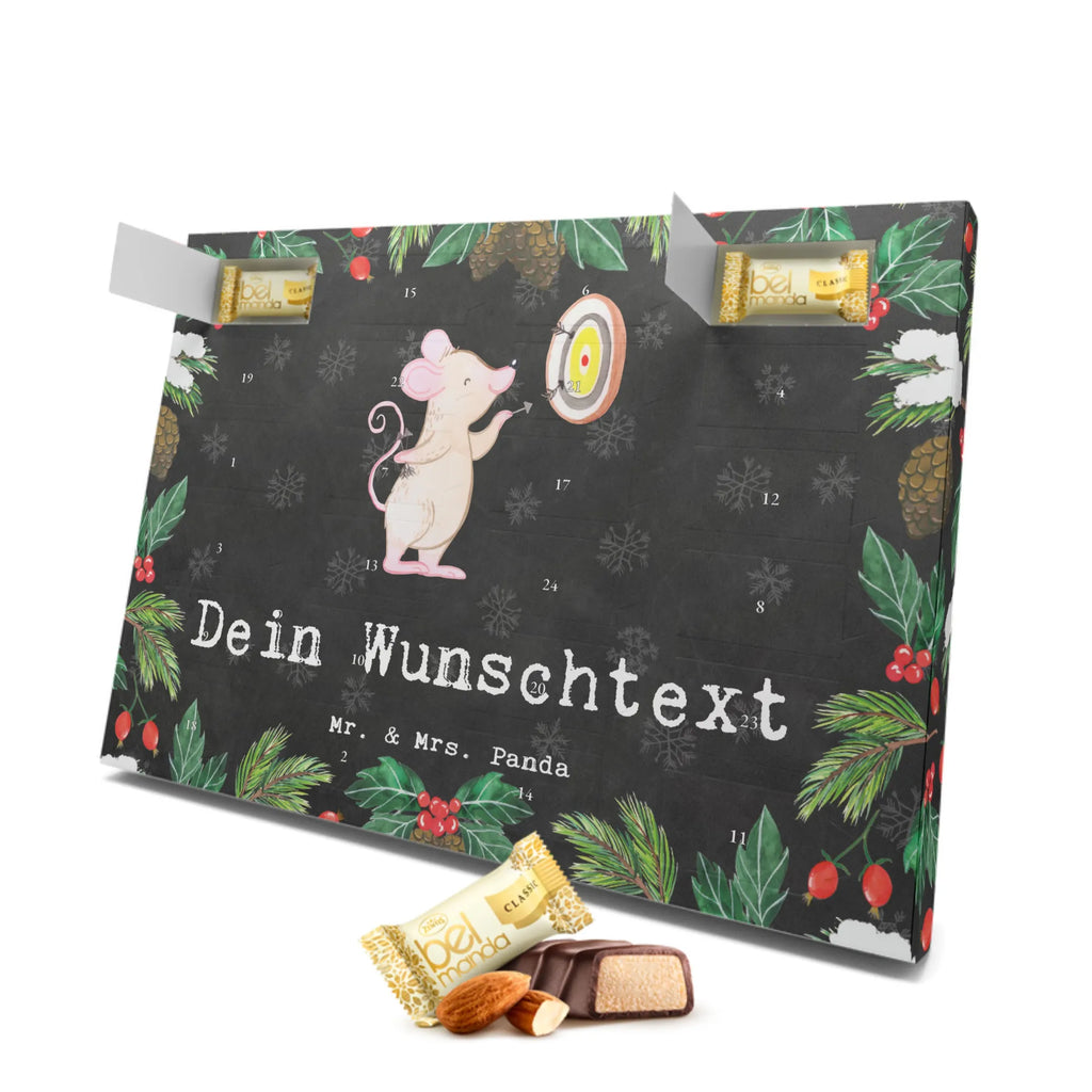 Personalisierter Marzipan Adventskalender Maus Dart spielen Personalisierter Marzipan Adventskalender, Geschenk, Sport, Sportart, Hobby, Schenken, Danke, Dankeschön, Auszeichnung, Gewinn, Sportler, Darten, Darts, Dart Turnier, Dart spielen