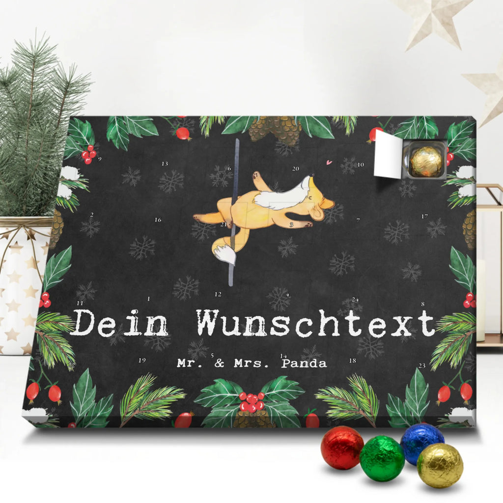 Adventskalender mit Namen Fuchs Poledance Adventskalender mit Namen, Personalisierter Adventskalender, Sportart, Geschenk, Hobby, Danke, Dankeschön, Auszeichnung, Gewinn, Sportler, Sport, Schenken, Pole Dance, Tanzen, Tanz