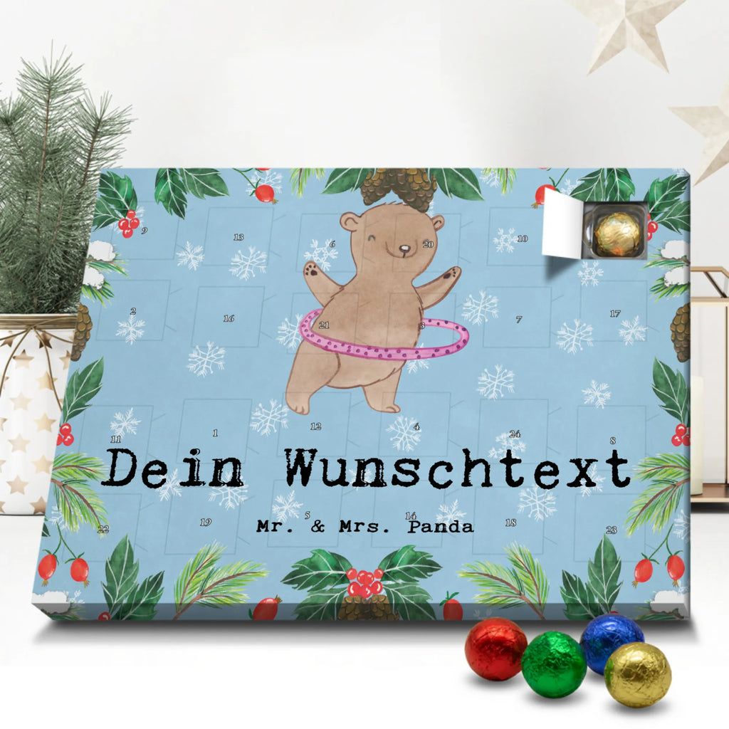Adventskalender mit Namen Bär Hula Hoop Personalisierter Adventskalender, Adventskalender mit Namen, Sportart, Geschenk, Hobby, Danke, Dankeschön, Auszeichnung, Gewinn, Sportler, Sport, Schenken, Fitness, Training, Hula Hoop