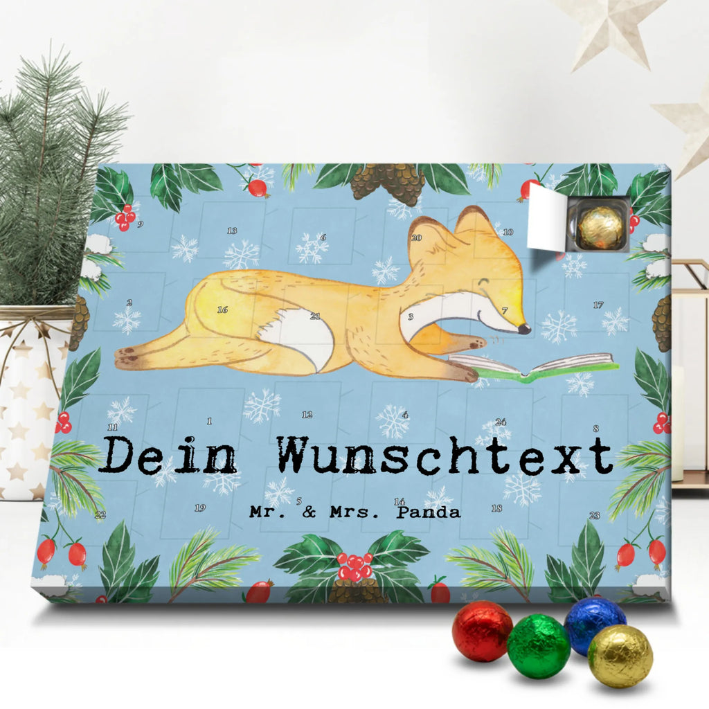 Adventskalender mit Namen Fuchs Lesen Personalisierter Adventskalender, Adventskalender mit Namen, Sportart, Geschenk, Hobby, Danke, Dankeschön, Auszeichnung, Gewinn, Sportler, Sport, Schenken, Bücher lesen, Bücherwurm, lesen