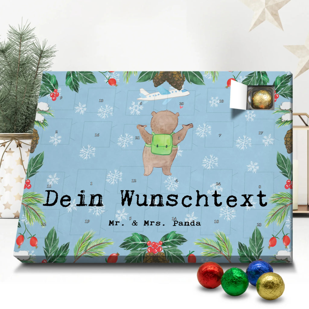 Personalisierter Schoko Adventskalender Bär Reisen Adventskalender mit Namen, Personalisierter Adventskalender, Sportart, Geschenk, Hobby, Danke, Dankeschön, Auszeichnung, Gewinn, Sportler, Sport, Schenken, Reisen, Austauschjahr, Schüleraustausch, Urlaub, Reiseveranstalter, Reisegruppe, Urlaube, Weltreise, Reisebüro, Auslandsjahr