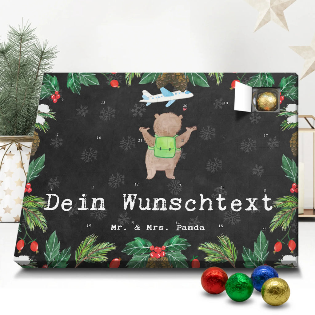 Personalisierter Schoko Adventskalender Bär Reisen Adventskalender mit Namen, Personalisierter Adventskalender, Sportart, Geschenk, Hobby, Danke, Dankeschön, Auszeichnung, Gewinn, Sportler, Sport, Schenken, Reisen, Austauschjahr, Schüleraustausch, Urlaub, Reiseveranstalter, Reisegruppe, Urlaube, Weltreise, Reisebüro, Auslandsjahr