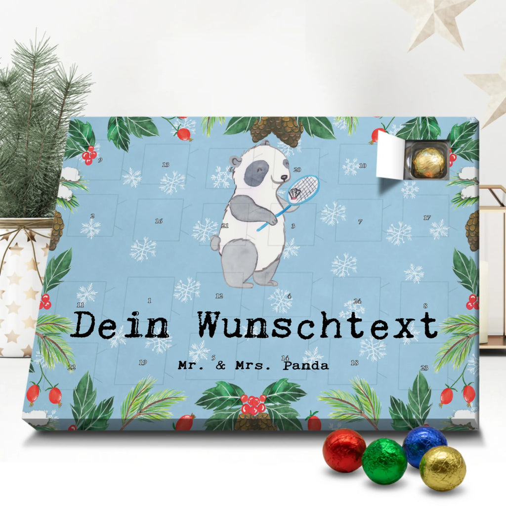 Adventskalender mit Namen Panda Badminton Personalisierter Adventskalender, Adventskalender mit Namen, Sportart, Geschenk, Hobby, Danke, Dankeschön, Auszeichnung, Gewinn, Sportler, Sport, Schenken, Badminton, Badminton spielen