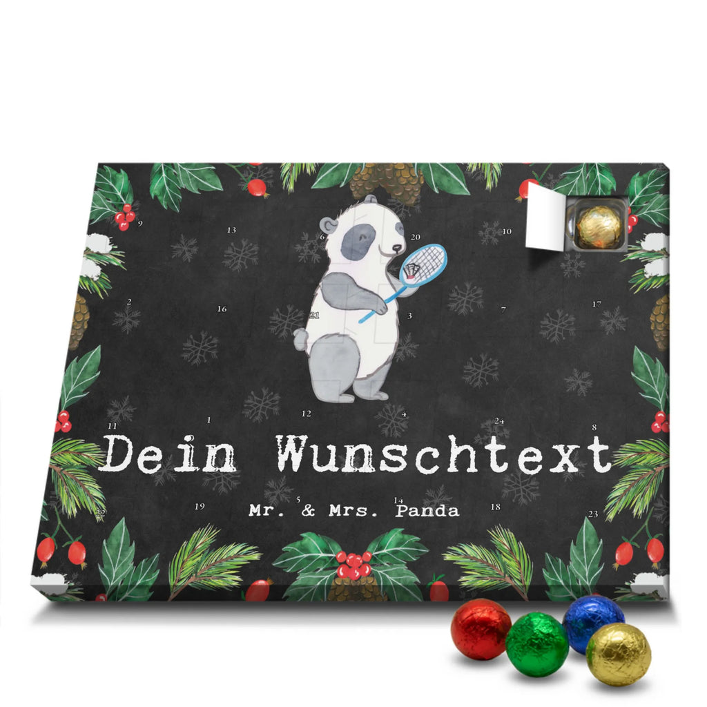 Adventskalender mit Namen Panda Badminton Personalisierter Adventskalender, Adventskalender mit Namen, Sportart, Geschenk, Hobby, Danke, Dankeschön, Auszeichnung, Gewinn, Sportler, Sport, Schenken, Badminton, Badminton spielen