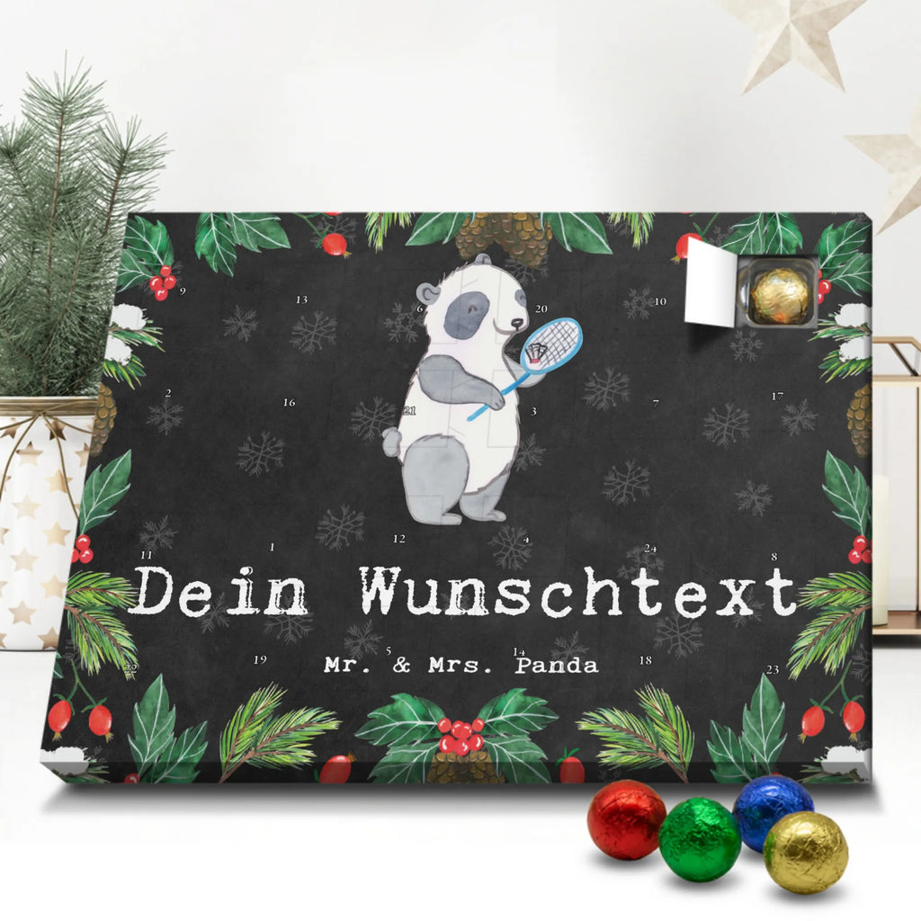 Adventskalender mit Namen Panda Badminton Personalisierter Adventskalender, Adventskalender mit Namen, Sportart, Geschenk, Hobby, Danke, Dankeschön, Auszeichnung, Gewinn, Sportler, Sport, Schenken, Badminton, Badminton spielen
