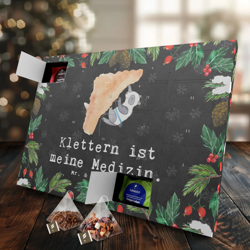 Tee Adventskalender Panda Klettern Adventskalender mit Tee, Adventskalender, Tee Adventskalender, Geschenk, Schenken, Sport, Sportart, Hobby, Danke, Dankeschön, Auszeichnung, Gewinn, Sportler, Klettern, Klettersport, Kletterhalle, Bouldern