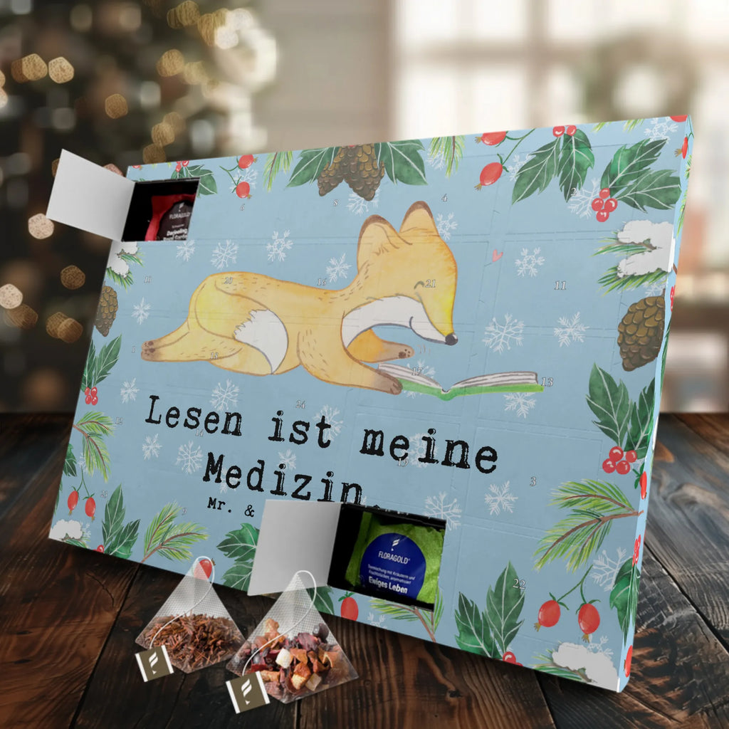 Tee Adventskalender Fuchs Lesen Adventskalender mit Tee, Tee Adventskalender, Adventskalender, Geschenk, Schenken, Sport, Sportart, Hobby, Danke, Dankeschön, Auszeichnung, Gewinn, Sportler, Bücherwurm, Bücher lesen, lesen
