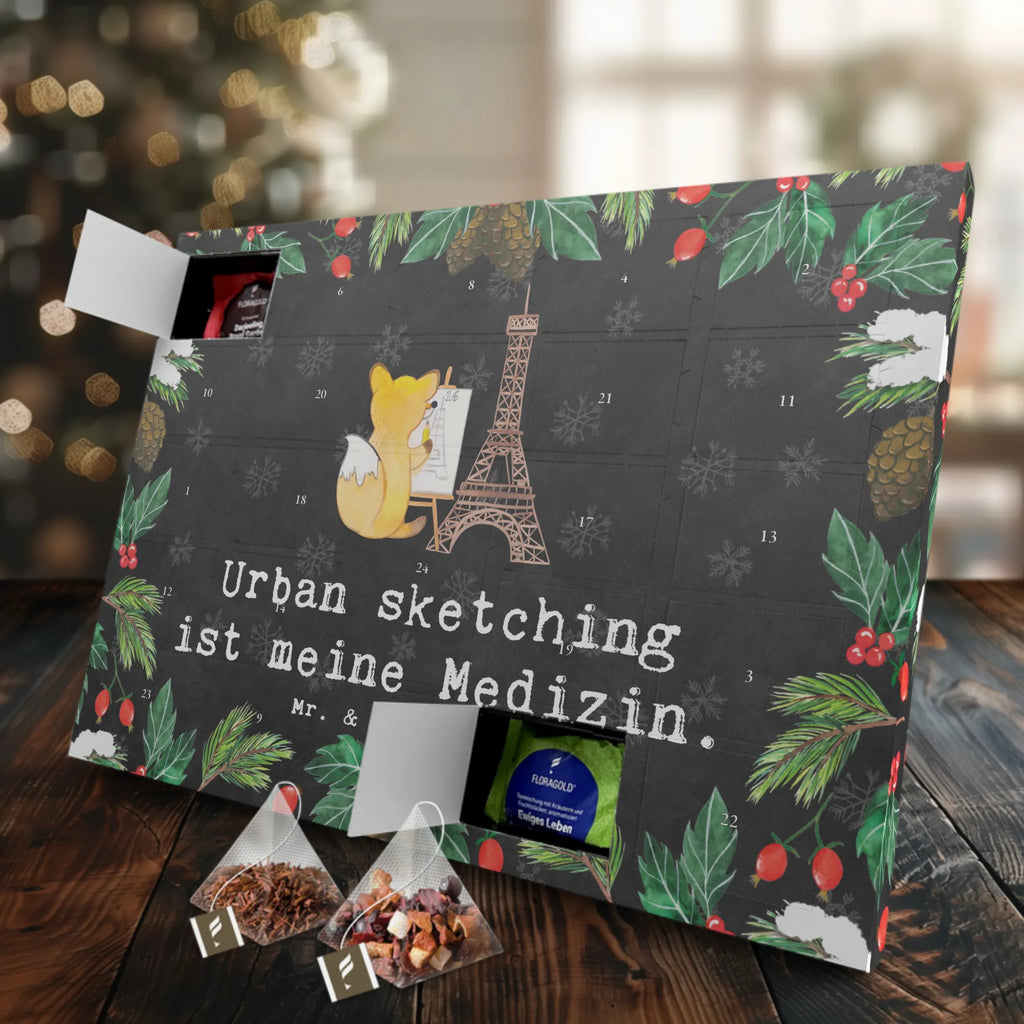 Tee Adventskalender Fuchs Urban sketching Tee Adventskalender, Adventskalender, Adventskalender mit Tee, Geschenk, Schenken, Sport, Sportart, Hobby, Danke, Dankeschön, Auszeichnung, Gewinn, Sportler, Urban Sketching, Künstler, Zeichenschule, Zeichnen, Malen
