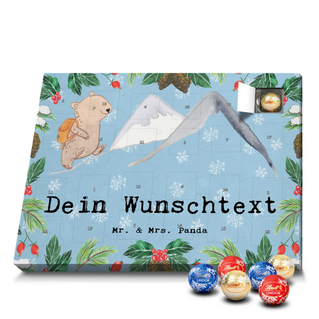 Personalisierter Schoko Adventskalender Bär Bergsteigen Adventskalender mit Namen, Personalisierter Adventskalender, Sportart, Geschenk, Hobby, Danke, Dankeschön, Auszeichnung, Gewinn, Sportler, Sport, Schenken, Trekking, Bergsteigen, Alpinismus, Wandern, Alpinwandern, Bergsport