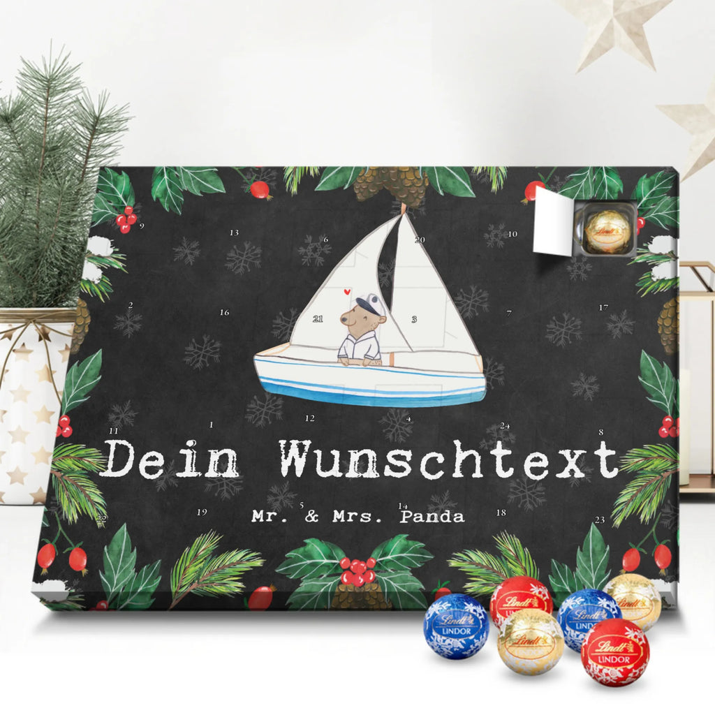 Personalisierter Schoko Adventskalender Bär Segeln Adventskalender mit Namen, Personalisierter Adventskalender, Schenken, Sport, Sportler, Geschenk, Gewinn, Auszeichnung, Dankeschön, Danke, Hobby, Sportart, Yachtclub, Segelschule, Segeltörn, Segeln, Segelboot