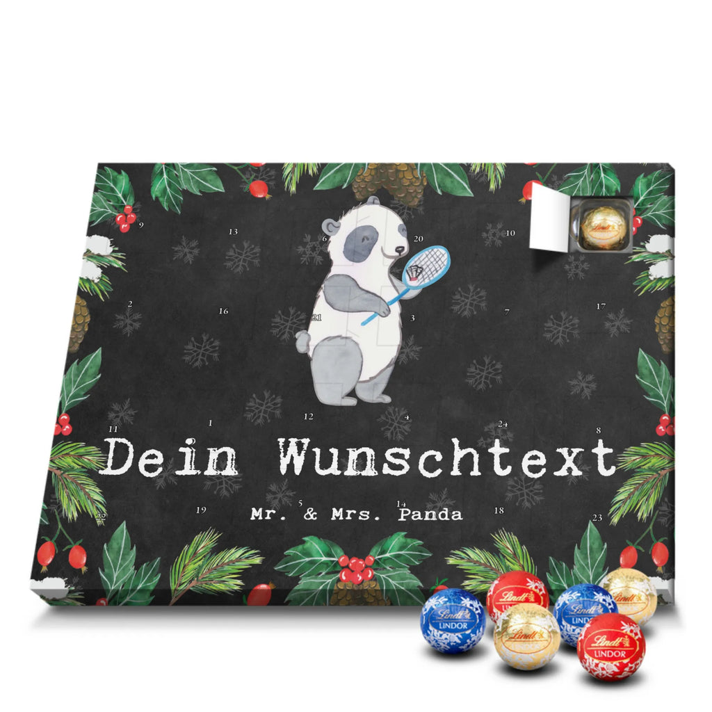 Adventskalender mit Namen Panda Badminton Personalisierter Adventskalender, Adventskalender mit Namen, Sportart, Geschenk, Hobby, Danke, Dankeschön, Auszeichnung, Gewinn, Sportler, Sport, Schenken, Badminton, Badminton spielen