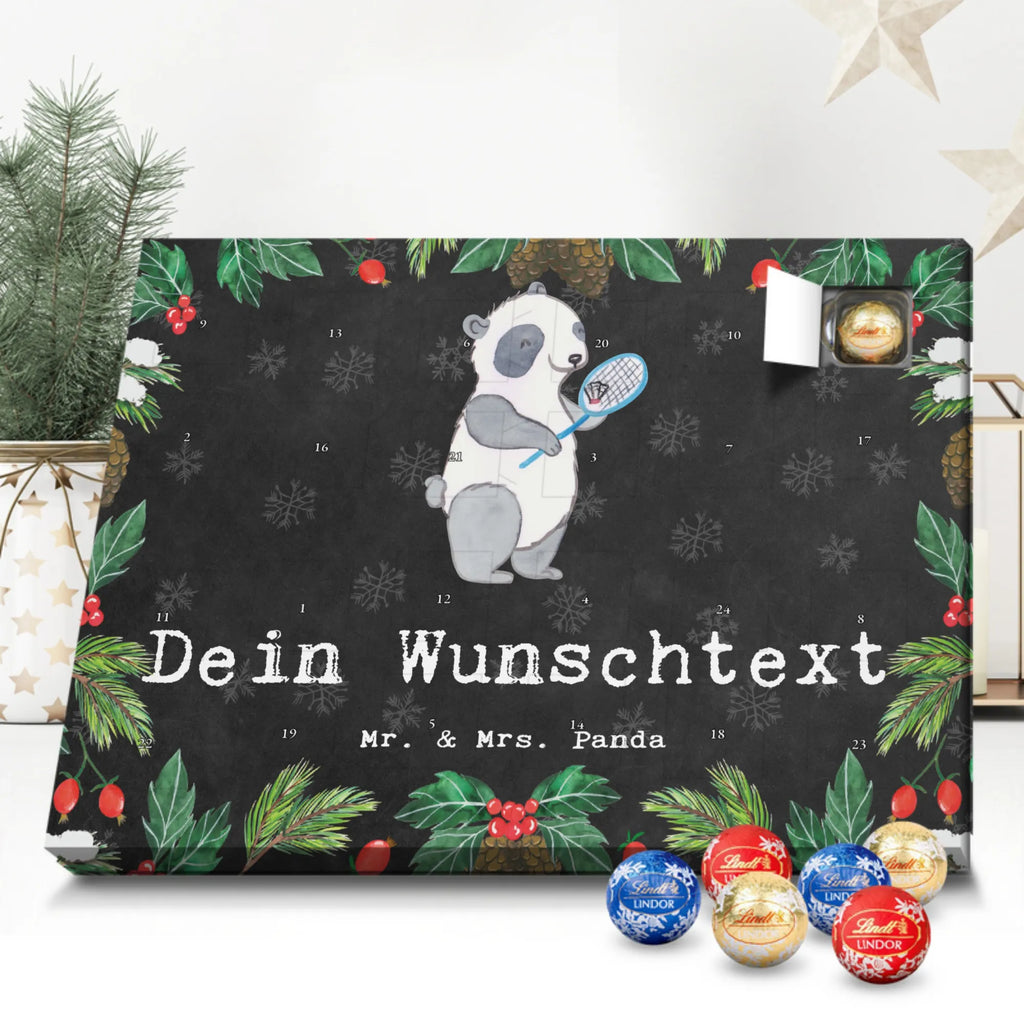 Adventskalender mit Namen Panda Badminton Personalisierter Adventskalender, Adventskalender mit Namen, Sportart, Geschenk, Hobby, Danke, Dankeschön, Auszeichnung, Gewinn, Sportler, Sport, Schenken, Badminton, Badminton spielen
