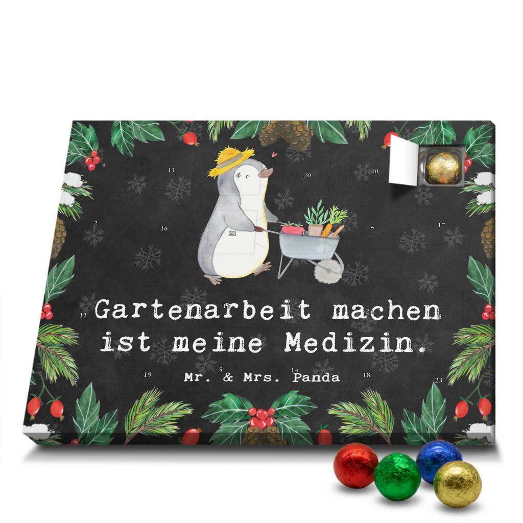 Chocolate advent calendar penguin gardening giving, Gift, thank you, award, profit, athlete, garden maintenance, Gardening