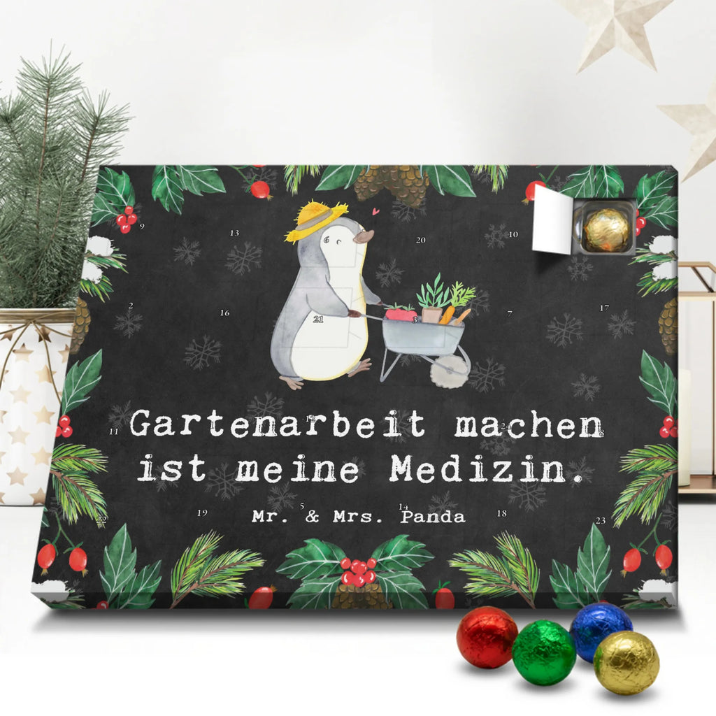 Chocolate advent calendar penguin gardening giving, Gift, thank you, award, profit, athlete, garden maintenance, Gardening