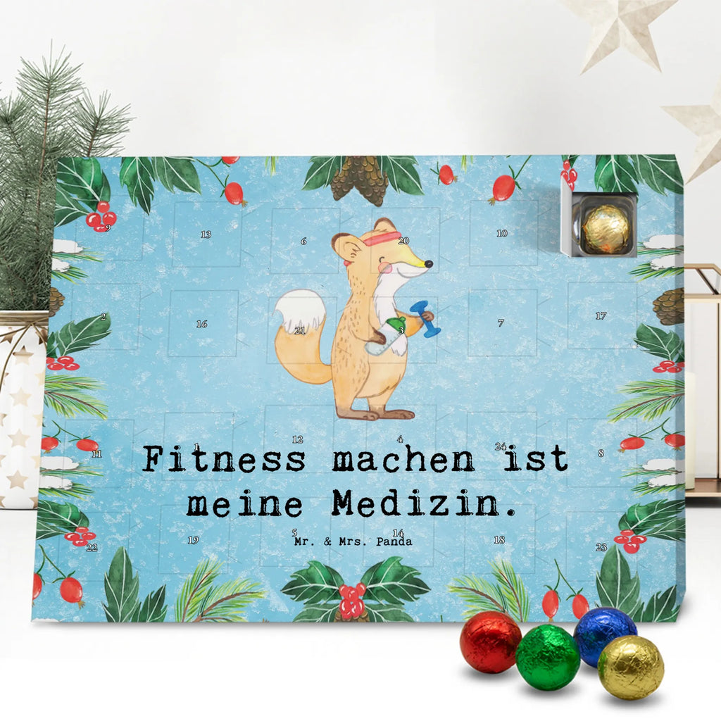 Chocolate advent calendar Fox fitness giving, Gift, thank you, award, profit, athlete, sports club, weight training, exercising
