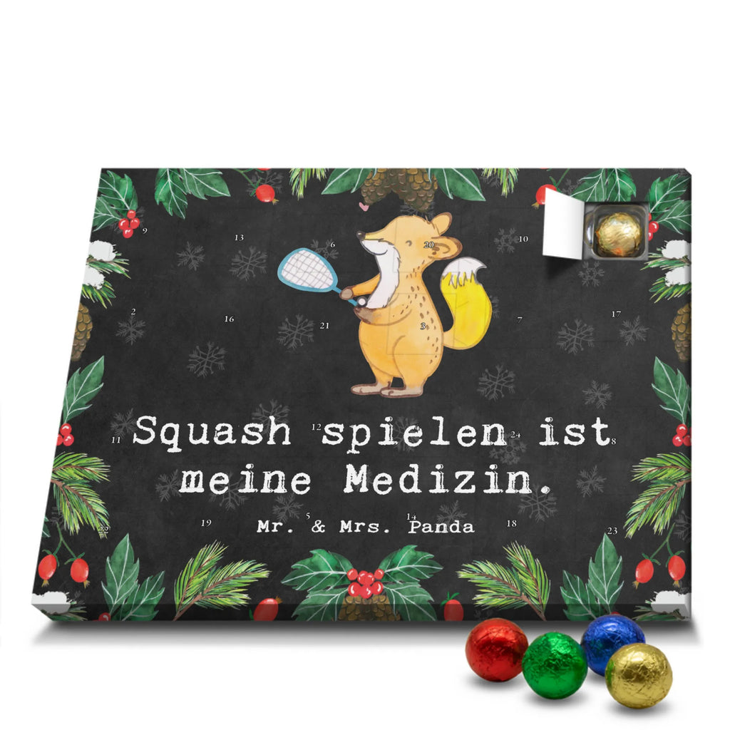 Chocolate advent calendar Fox playing squash giving, Gift, thank you, award, profit, athlete, Playing squash, squash hall, ball sports