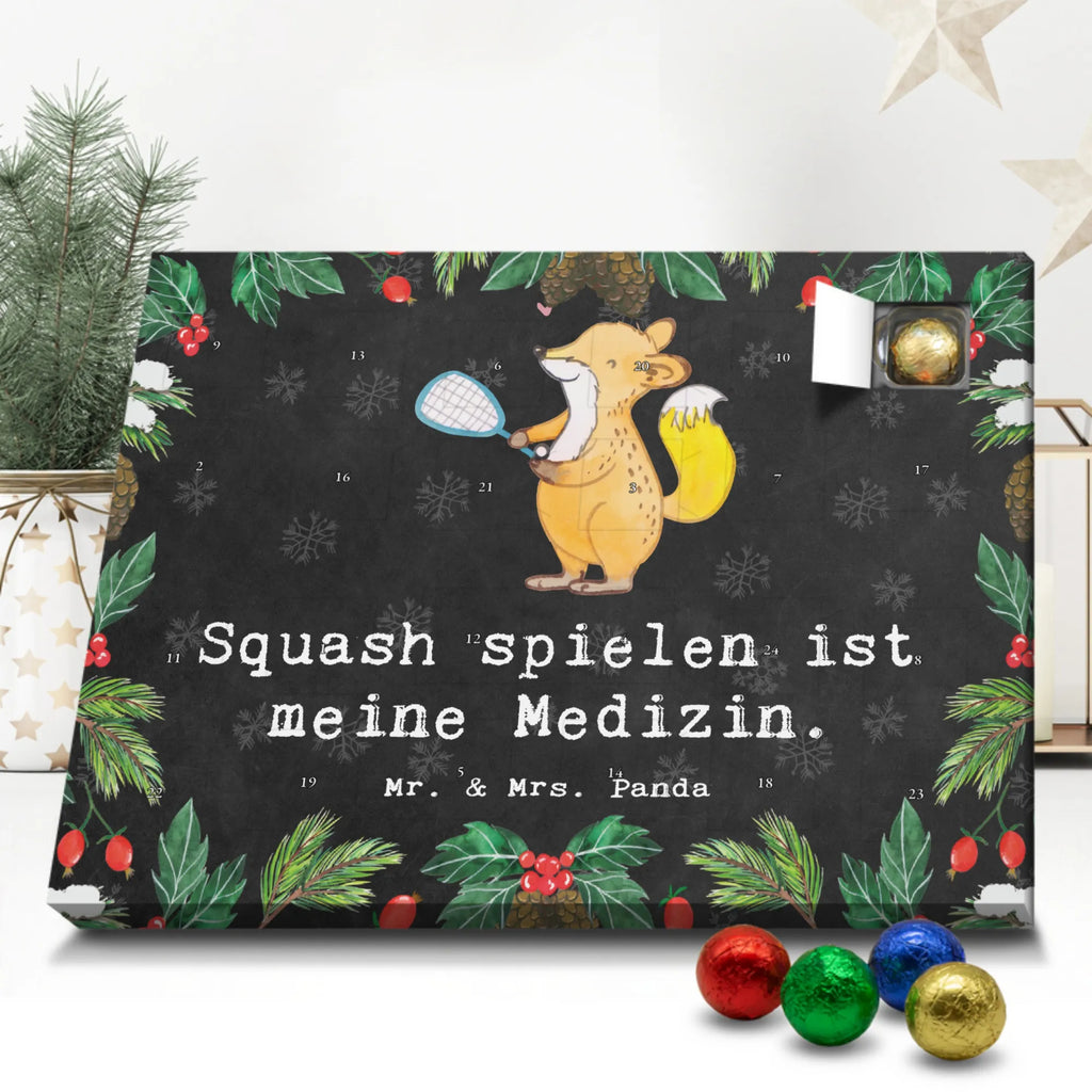Chocolate advent calendar Fox playing squash giving, Gift, thank you, award, profit, athlete, Playing squash, squash hall, ball sports