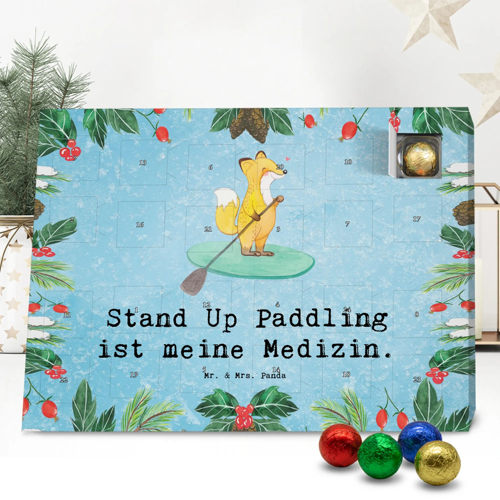 Chocolate advent calendar Fox Stand up paddling giving, Gift, thank you, award, profit, athlete