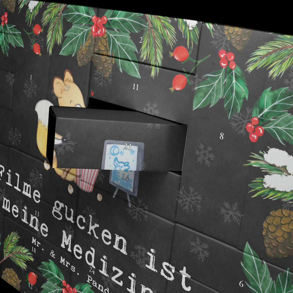 Fillable advent calendar Fox watch movies Gift, giving, thank you, award, profit, athlete, Movie night, television, watching movies, cinema