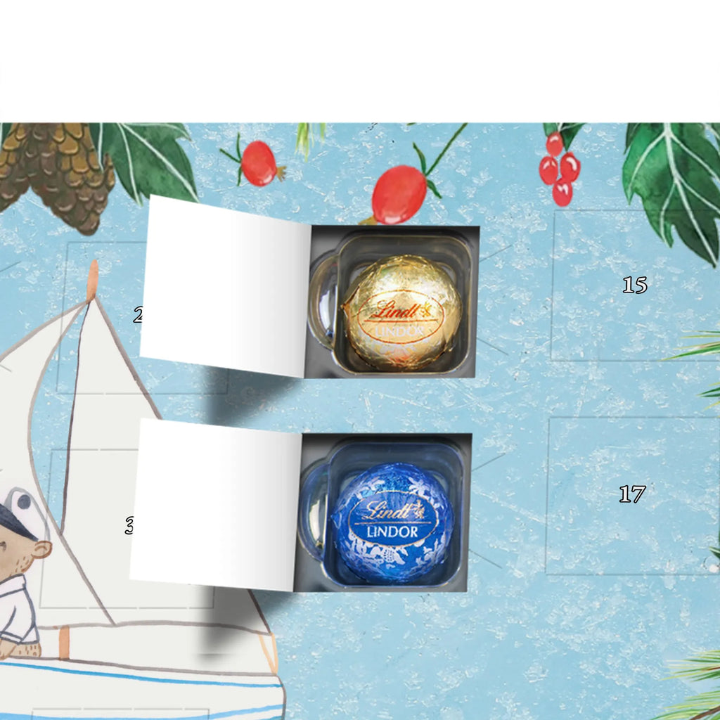 Chocolate advent calendar bear Sail giving, Gift, thank you, award, profit, athlete, yacht club, sailing school, sailing, sailing boat, sailing trip