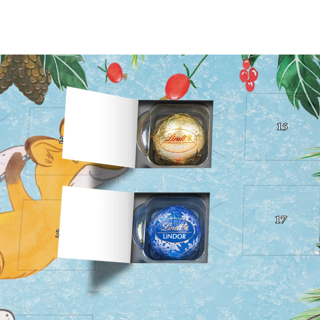 Chocolate advent calendar Fox figure skater giving, Gift, thank you, award, profit, athlete, ice art, Figure skater