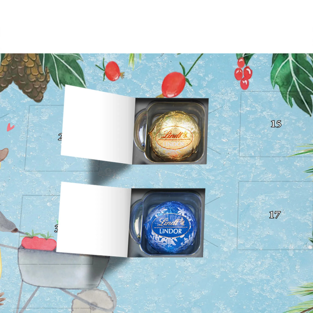 Chocolate advent calendar penguin gardening giving, Gift, thank you, award, profit, athlete, garden maintenance, Gardening