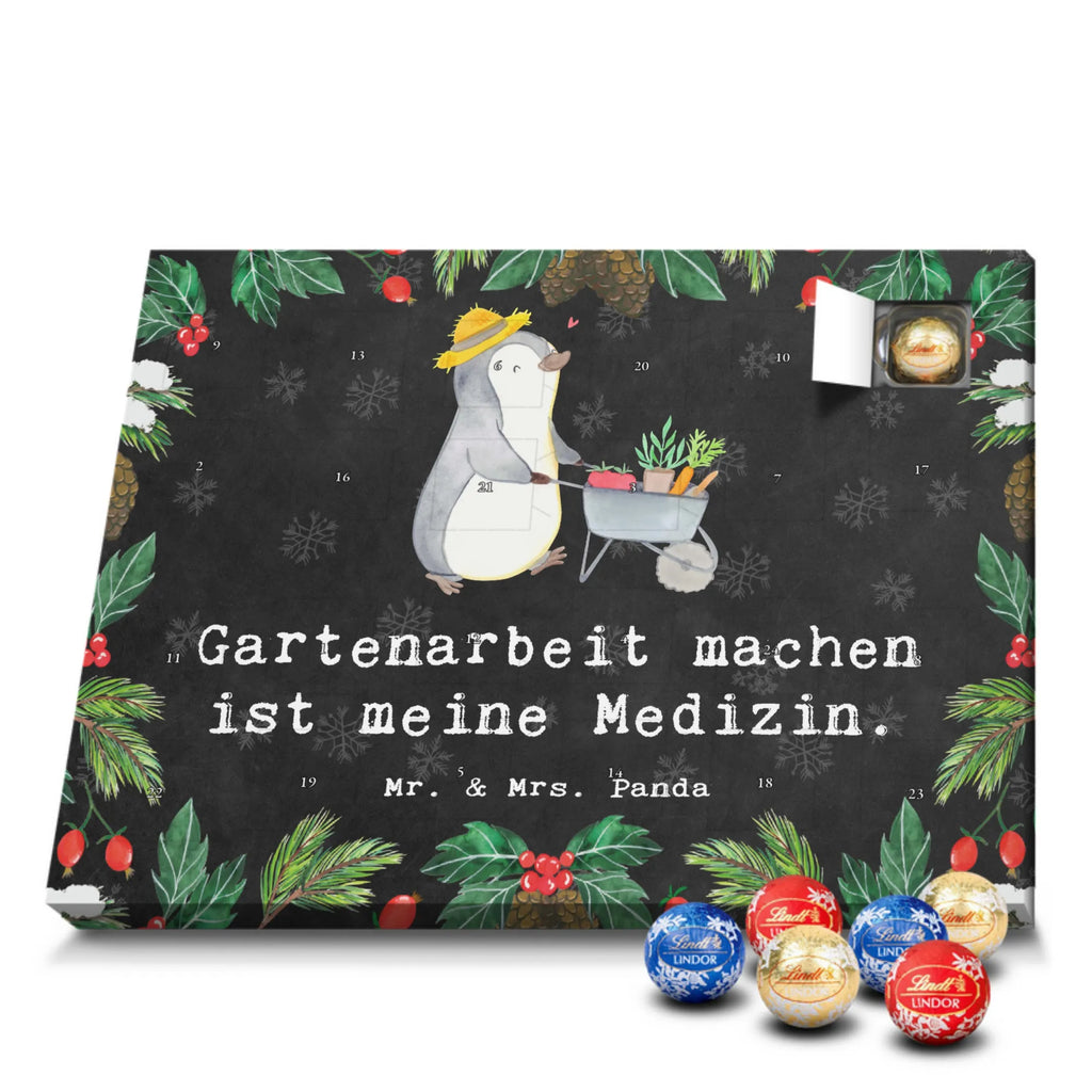 Chocolate advent calendar penguin gardening giving, Gift, thank you, award, profit, athlete, garden maintenance, Gardening