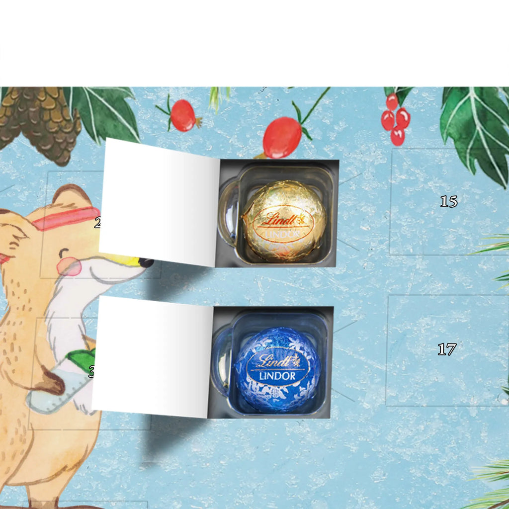 Chocolate advent calendar Fox fitness giving, Gift, thank you, award, profit, athlete, sports club, weight training, exercising