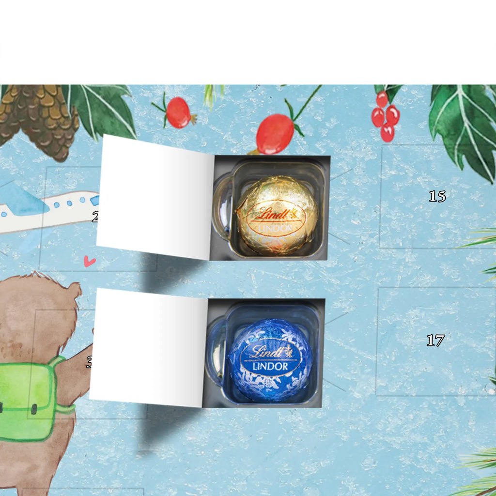 Chocolate advent calendar bear Travel giving, Gift, thank you, award, profit, athlete, exchange year, tour group, student exchange, holidays, world trip, tour operator, travel agency, Travel, year abroad, vacation