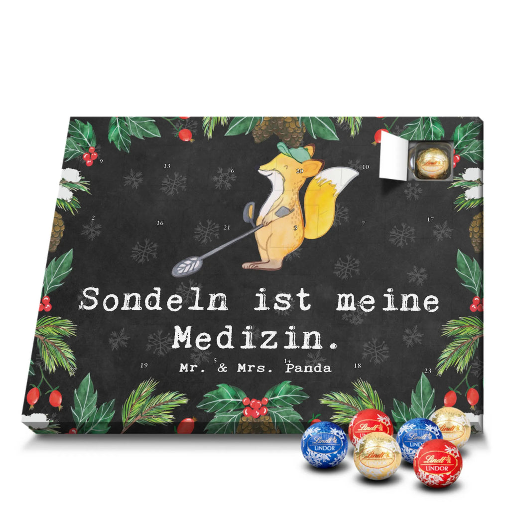 Chocolate advent calendar Fox metal detector giving, Gift, thank you, award, profit, athlete, probe, probe walker, treasure hunt, Metal detector, look for coins