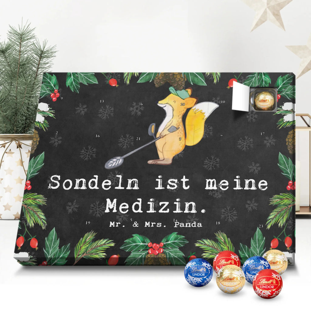 Chocolate advent calendar Fox metal detector giving, Gift, thank you, award, profit, athlete, probe, probe walker, treasure hunt, Metal detector, look for coins