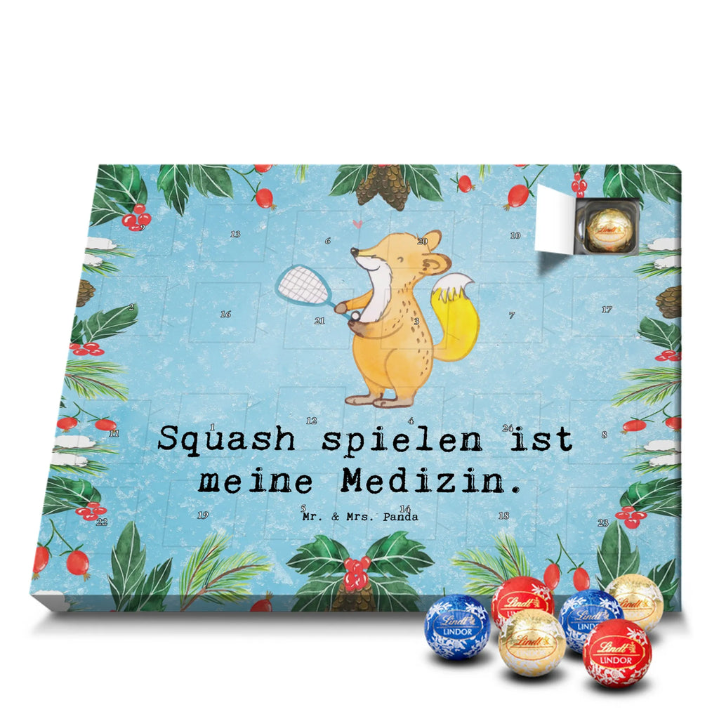 Chocolate advent calendar Fox playing squash giving, Gift, thank you, award, profit, athlete, Playing squash, squash hall, ball sports
