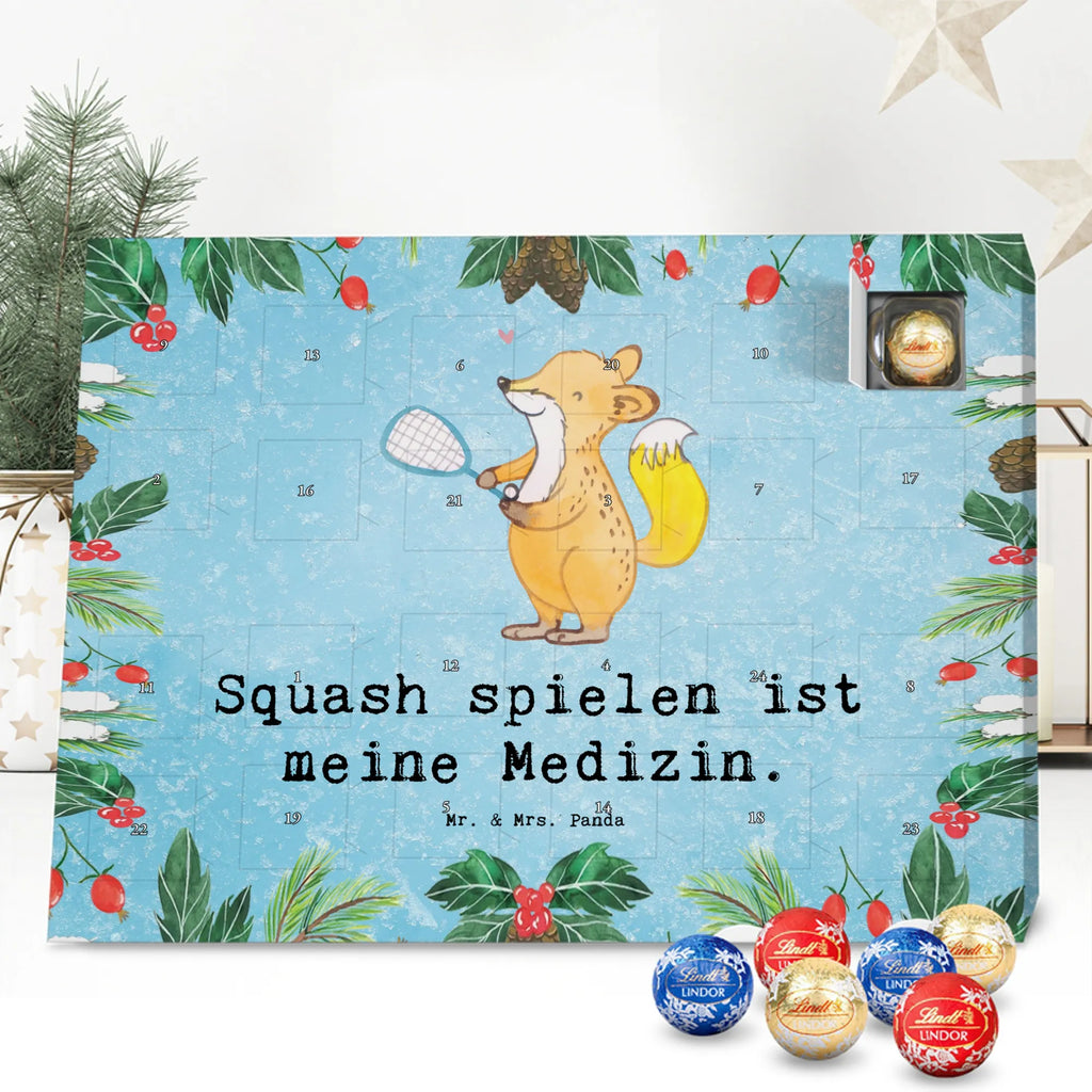 Chocolate advent calendar Fox playing squash giving, Gift, thank you, award, profit, athlete, Playing squash, squash hall, ball sports