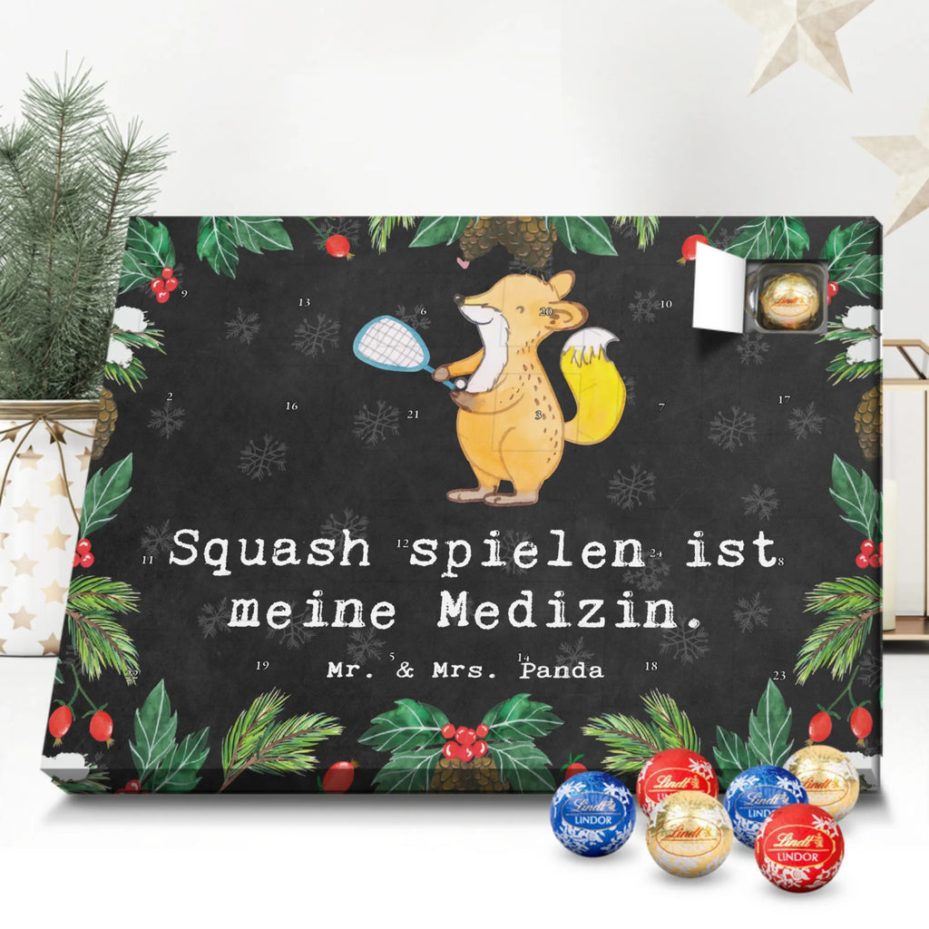Chocolate advent calendar Fox playing squash giving, Gift, thank you, award, profit, athlete, Playing squash, squash hall, ball sports