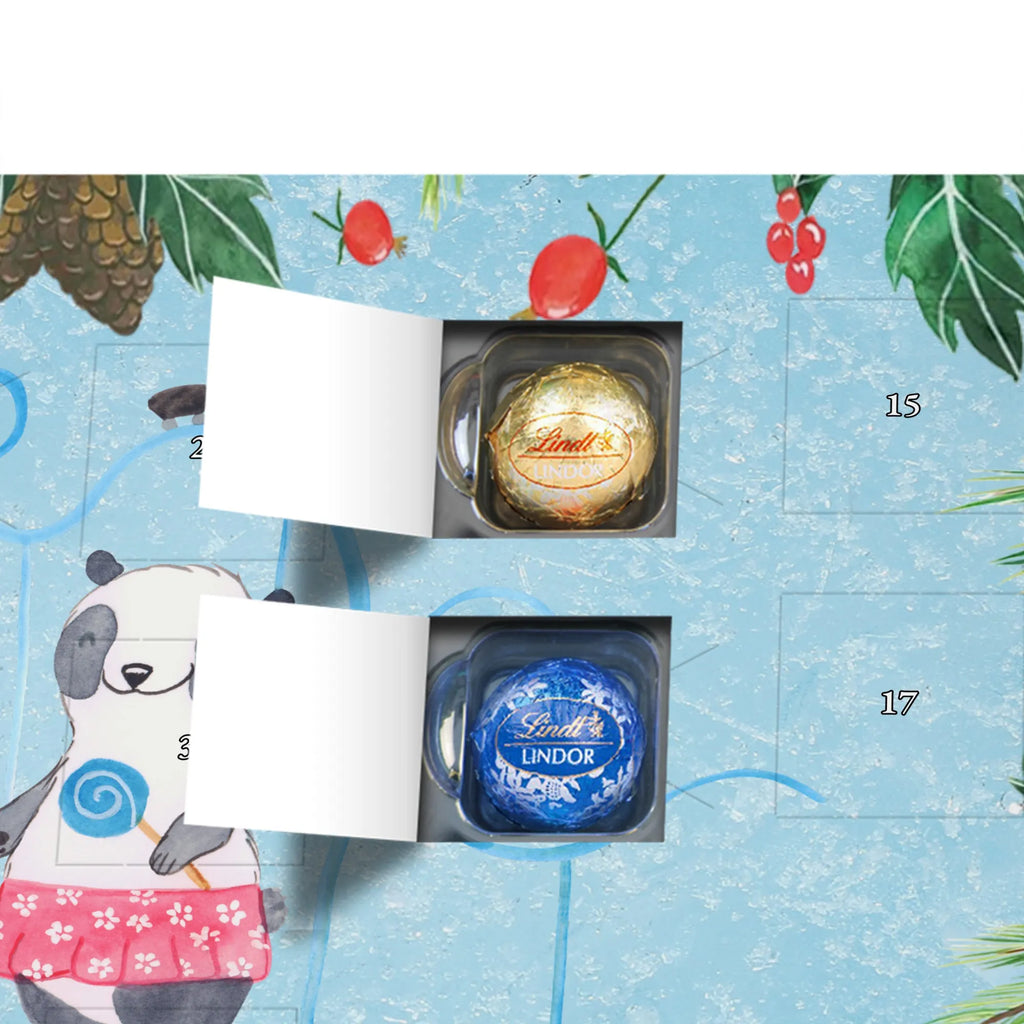 Chocolate advent calendar pandas visit amusement park giving, Gift, thank you, award, profit, athlete, ride a roller coaster, Visit an amusement park