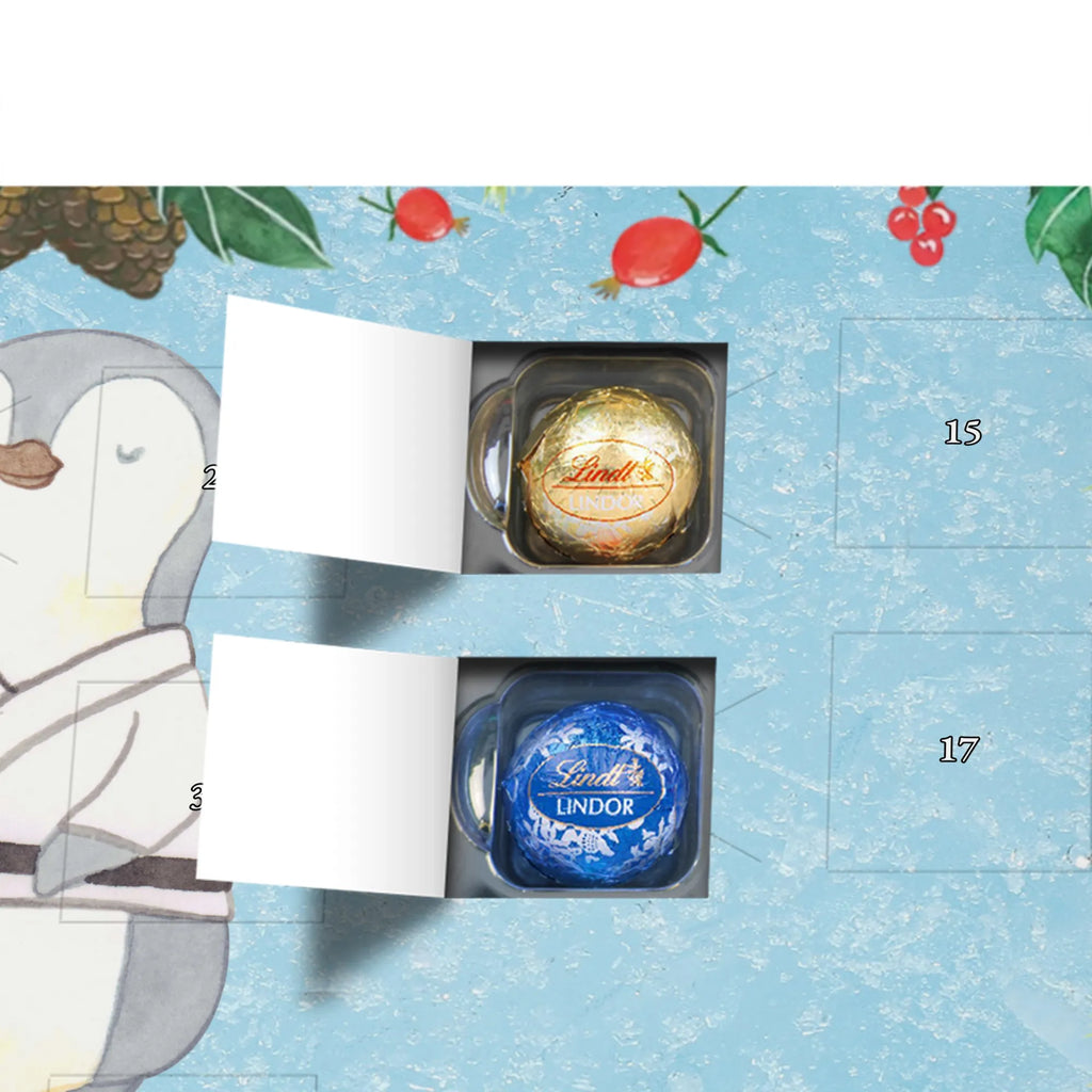 Chocolate advent calendar penguin karate giving, Gift, thank you, award, profit, athlete, self defense, karate club, martial arts