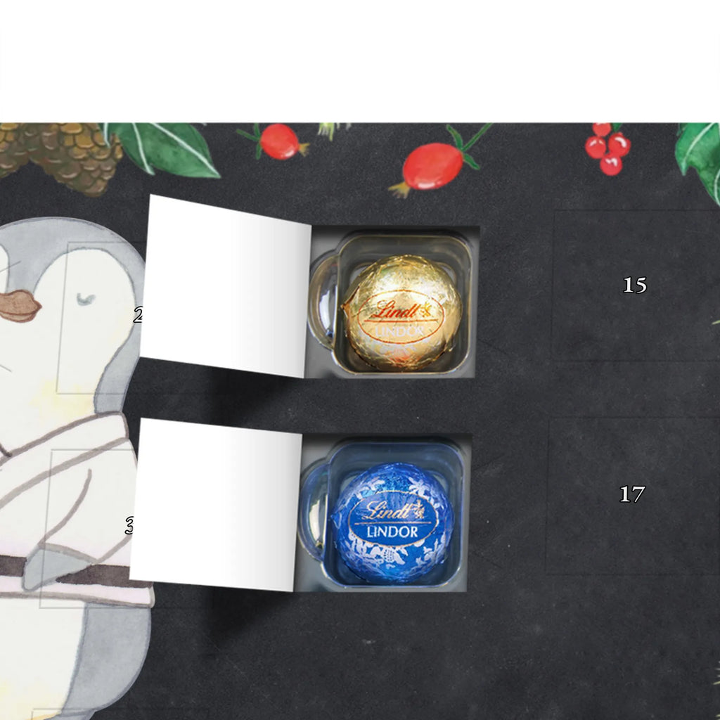 Chocolate advent calendar penguin karate giving, Gift, thank you, award, profit, athlete, self defense, karate club, martial arts